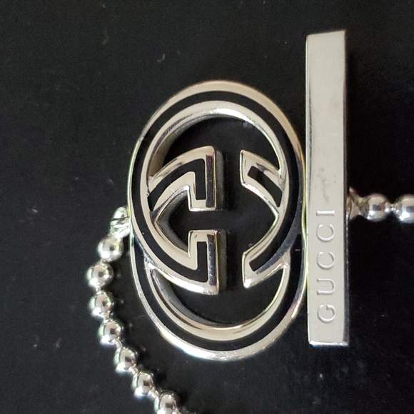 Gucci Interlocking GG Black/Silver 925 Women's Toggle Bracelet - EUC - Picture 6 of 11